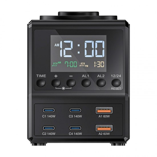 Blitzwolf BW-FW10 ξυπνητήρι με φορτιστή 2xUSB-A, 4xUSB-C, 240W