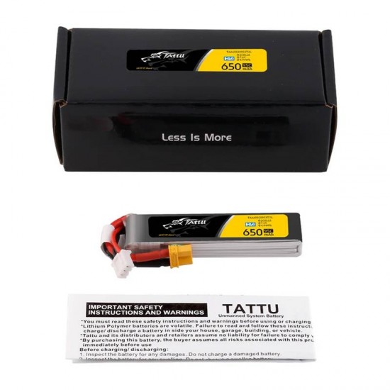 Συσσωρευτής Lipo Tattu 2s 650mAh 95C 7.6V HV z XT30 Long-Pack
