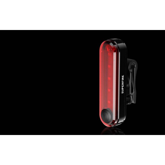 Rear bike light Superfire BTL01, USB, 230mAh