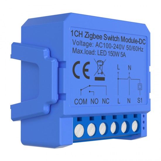 Avatto ZWSM16-DC-1 έξυπνη μονάδα διακόπτη ZigBee 1 καναλιού με επαφή DC χωρίς τάση