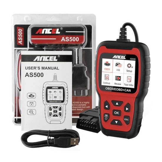 Ancel Διαγνωστικό Scanner OBD2 AS500/AC105 (Κόκκινο/Μαύρο)