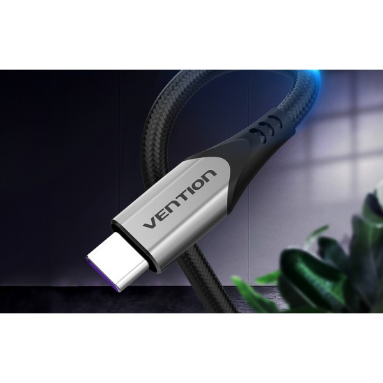 Cable USB-C to USB 2.0 Vention COFHG FC 5A 1.5m (grey)