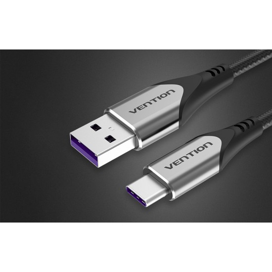 Cable USB-C to USB 2.0 Vention COFHG FC 5A 1.5m (grey)