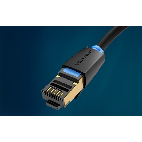 Network Cable CAT8 SFTP Vention IKABF RJ45 Ethernet 40Gbps 1m Black