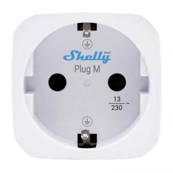 Shelly Plug M Gen3 Matter 13A έξυπνη πρίζα, λευκή