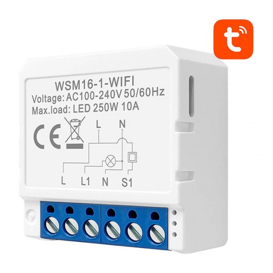 Avatto Έξυπνος Ενδιάμεσος Διακόπτης WiFi WSM16-W1 TUYA (Λευκό)