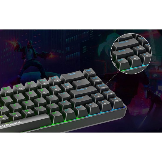 Μηχανικό πληκτρολόγιο Fifine GK1 ,65% RGB (μαύρο)