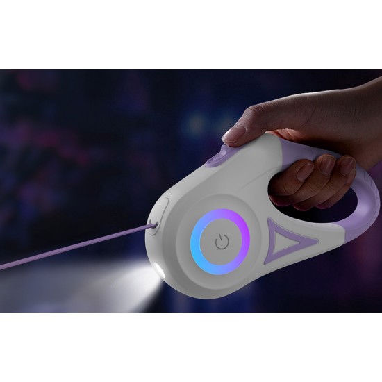 Rojeco Αυτόματο λουρί σκύλου LED 5 m (μοβ)