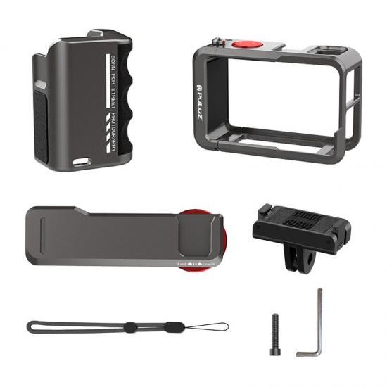 Μεταλλική προστατευτική θήκη με λαβή Puluz για DJI Osmo Action 5 Pro / Action 4 / Action 3