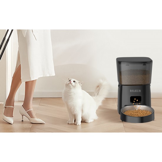 Rojeco 2L έξυπνος διανομέας τροφής κατοικίδιων ζώων Έκδοση κουμπιού