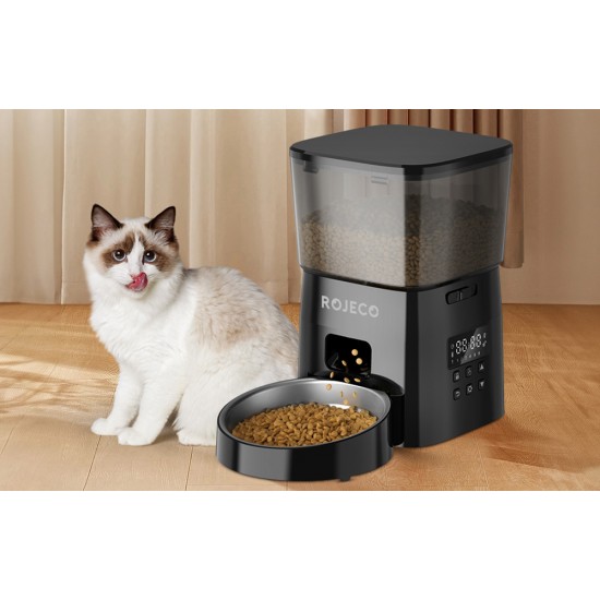 Rojeco 2L έξυπνος διανομέας τροφής κατοικίδιων ζώων Έκδοση κουμπιού