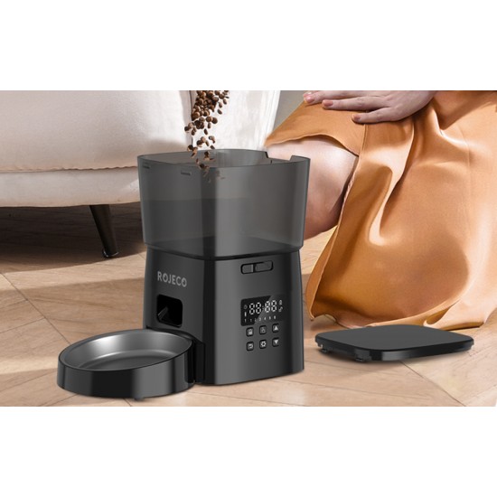 Rojeco 2L έξυπνος διανομέας τροφής κατοικίδιων ζώων Έκδοση κουμπιού