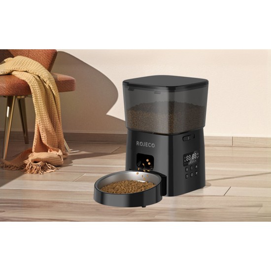 Rojeco 2L έξυπνος διανομέας τροφής κατοικίδιων ζώων Έκδοση κουμπιού