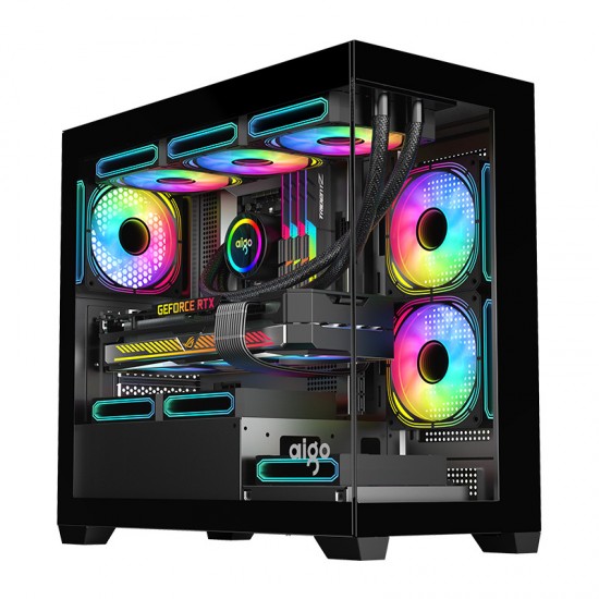 Darkflash C218M κουτί υπολογιστή + 6 ανεμιστήρες ARGB (μαύροι)