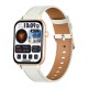 Smartwatch COLMI C28 σε χρυσό χρώμα με λευκό δερμάτινο λουράκι