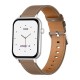 Smartwatch COLMI C28 – Ασημί + Καφέ δερμάτινο λουράκι