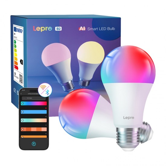Λάμπα LED LEPRO B2-2 E27 με Wi-Fi, 1100 lm, σε συσκευασία των 2 τεμαχίων