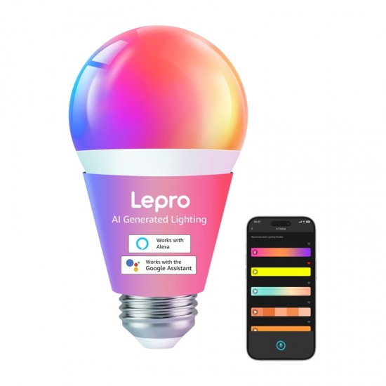 Λάμπα LED LEPRO B1 E27 με Bluetooth και Wi-Fi, 806 lm