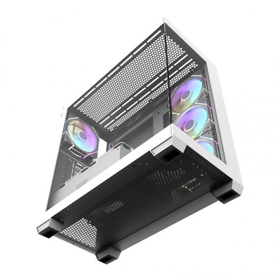 Darkflash Κουτί Υπολογιστή DS900 με 7 ανεμιστήρες ARGB (Λευκό)