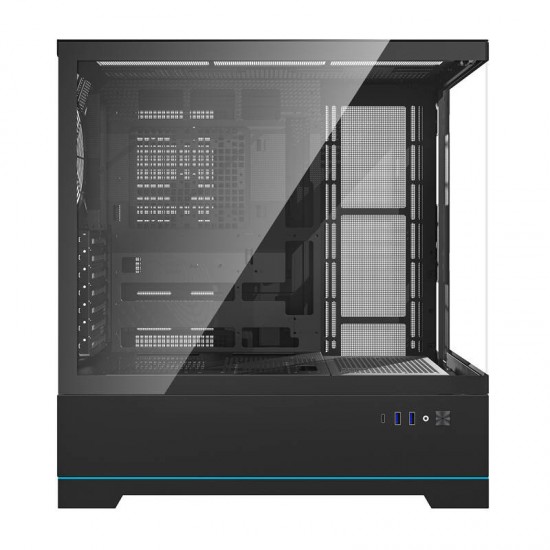Darkflash DY451 κουτί υπολογιστή χωρίς ανεμιστήρες (μαύρο)