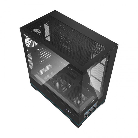 Darkflash DY451 κουτί υπολογιστή χωρίς ανεμιστήρες (μαύρο)