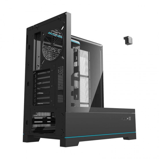 Darkflash DY450 θήκη υπολογιστή χωρίς ανεμιστήρες (μαύρο)