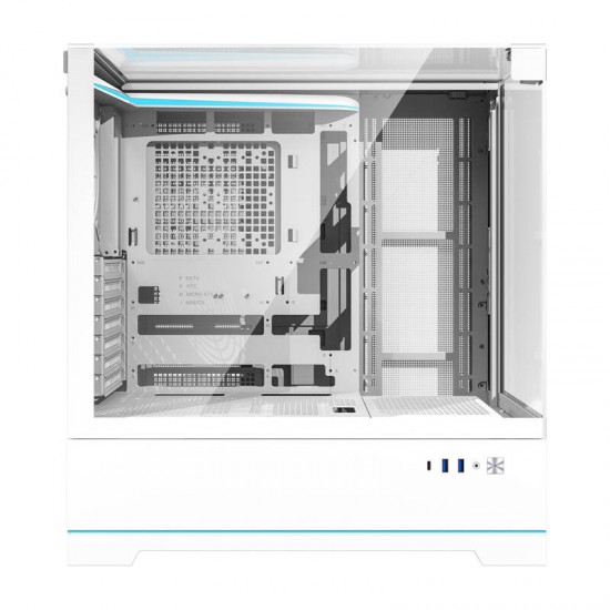 Darkflash DY450 θήκη υπολογιστή χωρίς ανεμιστήρες (λευκό)