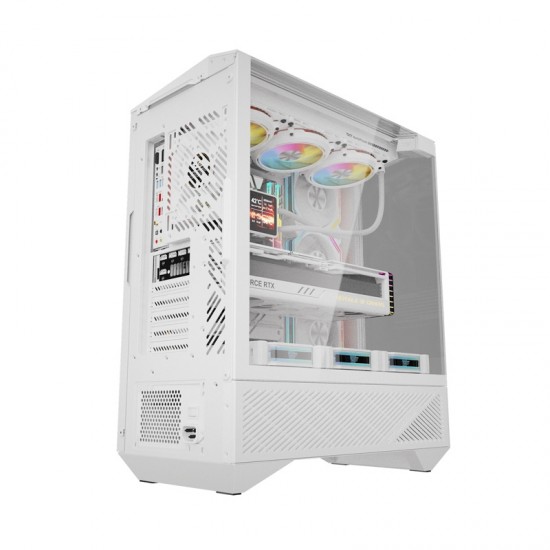 Darkflash DY460 θήκη υπολογιστή (λευκό) + 4 ανεμιστήρες ARGB