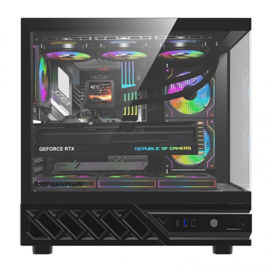 Θήκη υπολογιστή DarkFlash DS950 (μαύρη) + 6 ανεμιστήρες