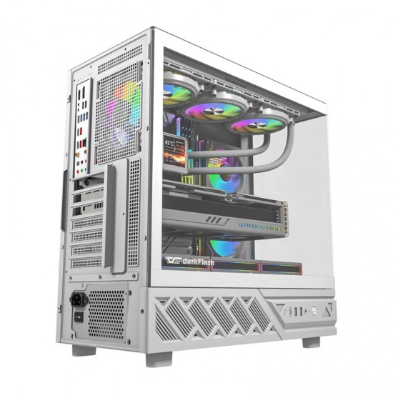 Θήκη υπολογιστή DarkFlash DS950 (λευκή) + 6 ανεμιστήρες