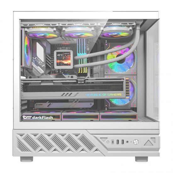 Θήκη υπολογιστή DarkFlash DS950 (λευκή) + 6 ανεμιστήρες