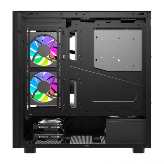 Θήκη υπολογιστή DarkFlash DS950V με οθόνη (μαύρη) + 6 ανεμιστήρες