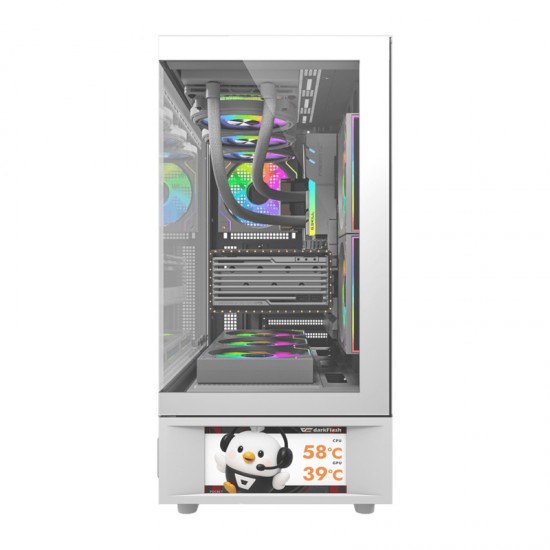 Θήκη υπολογιστή DarkFlash DS950V με οθόνη (λευκή) + 6 ανεμιστήρες