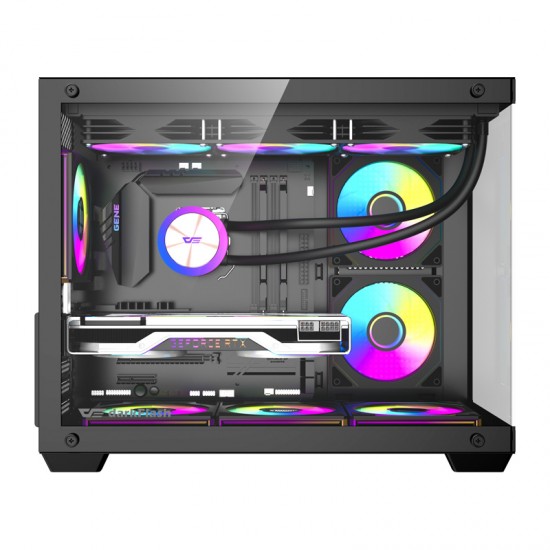 Θήκη υπολογιστή DarkFlash B275 PRO (μαύρη) + 6 ανεμιστήρες
