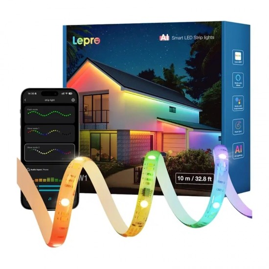 Lepro SW1 Λωρίδα LED RGBIC 10 μέτρων με Wi-Fi και Bluetooth