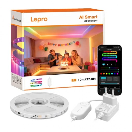 Lepro S1 Λωρίδα LED RGBIC 10 μέτρων με Wi-Fi και Bluetooth