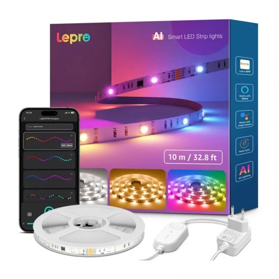 Lepro S2 10m LED ταινία RGBIC με Wi-Fi και Bluetooth