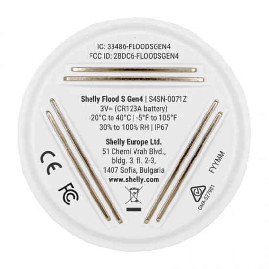 SHELLY Flood S Gen4 Έξυπνος αισθητήρας πλημμύρας