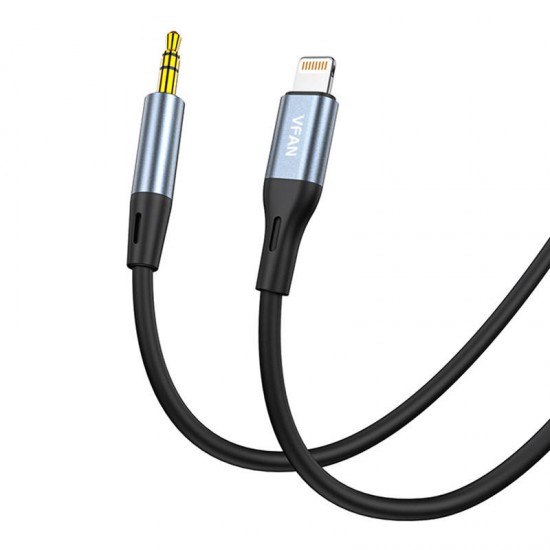 Cable VFAN L05 Lightning to mini jack 3.5mm AUX, 1m (gray)