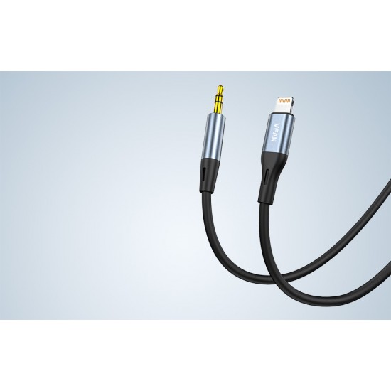 Cable VFAN L05 Lightning to mini jack 3.5mm AUX, 1m (gray)