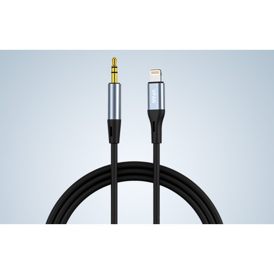 Cable VFAN L05 Lightning to mini jack 3.5mm AUX, 1m (gray)