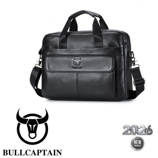Bull Captain® Δερμάτινος χαρτοφύλακας 9,3LT GWB-046 Μαύρος