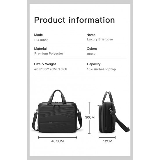 Bange® Επαγγελματικός Χαρτοφύλακας 14,6LT Laptop 15.6'' 8029 Μαύρος