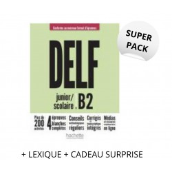 SUPER PACK DELF SCOLAIRE & JUNIOR Β2 NOUVEAU FORMAT (+ LEXIQUE + CADEAU SURPRISE)