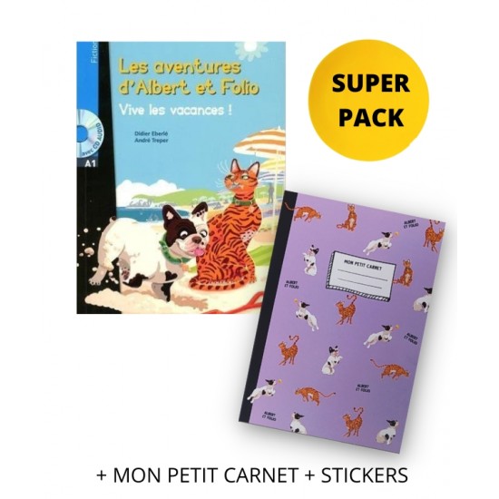ALBERT ET FOLIO VIVE LES VACANCES! SUPER PACK (+ MON PETIT CARNET + STICKERS)