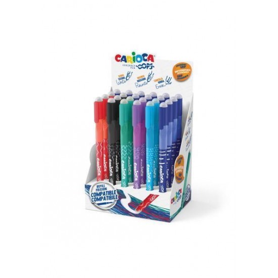 CARIOCA ΣΤΥΛΟ ERASABLE OOPS ΔΙΑΦΟΡΑ ΧΡΩΜΑΤΑ (DISPLAY 24 ΤΕΜ)