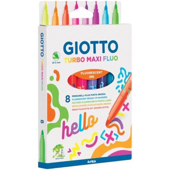 GIOTTO TURBO MAXI NEON ΜΑΡΚΑΔΟΡΟΙ (8 ΤΕΜ)