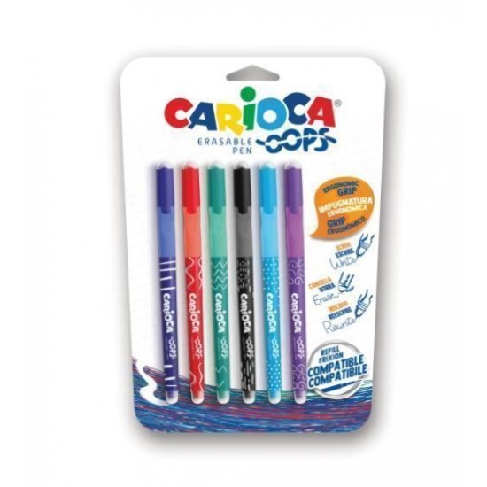 CARIOCA ΣΤΥΛΟ ERASABLE OOPS (6 ΧΡ)