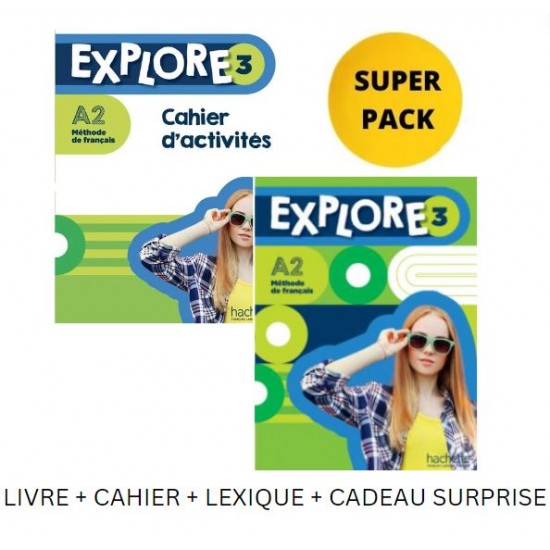 EXPLORE 3 SUPER PACK (LIVRE + CAHIER + LEXIQUE + CADEAU SURPRISE)
