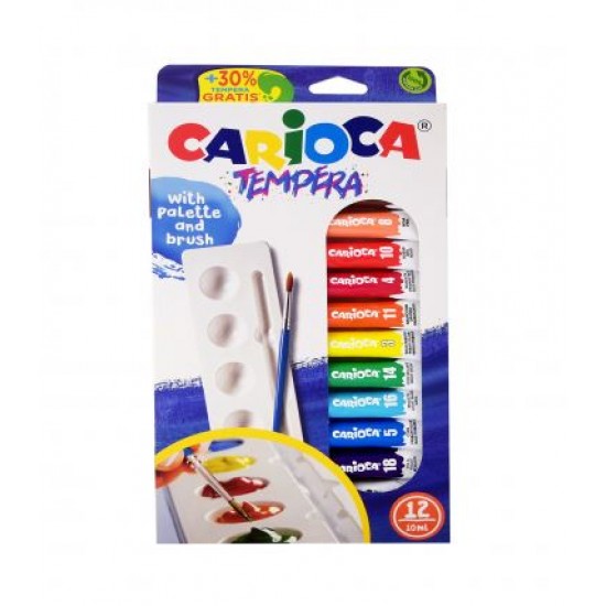 CARIOCA ΣΕΤ ΤΕΜΠΕΡΕΣ 10ML (12 ΧΡ) ΜΕ ΠΙΝΕΛΟ